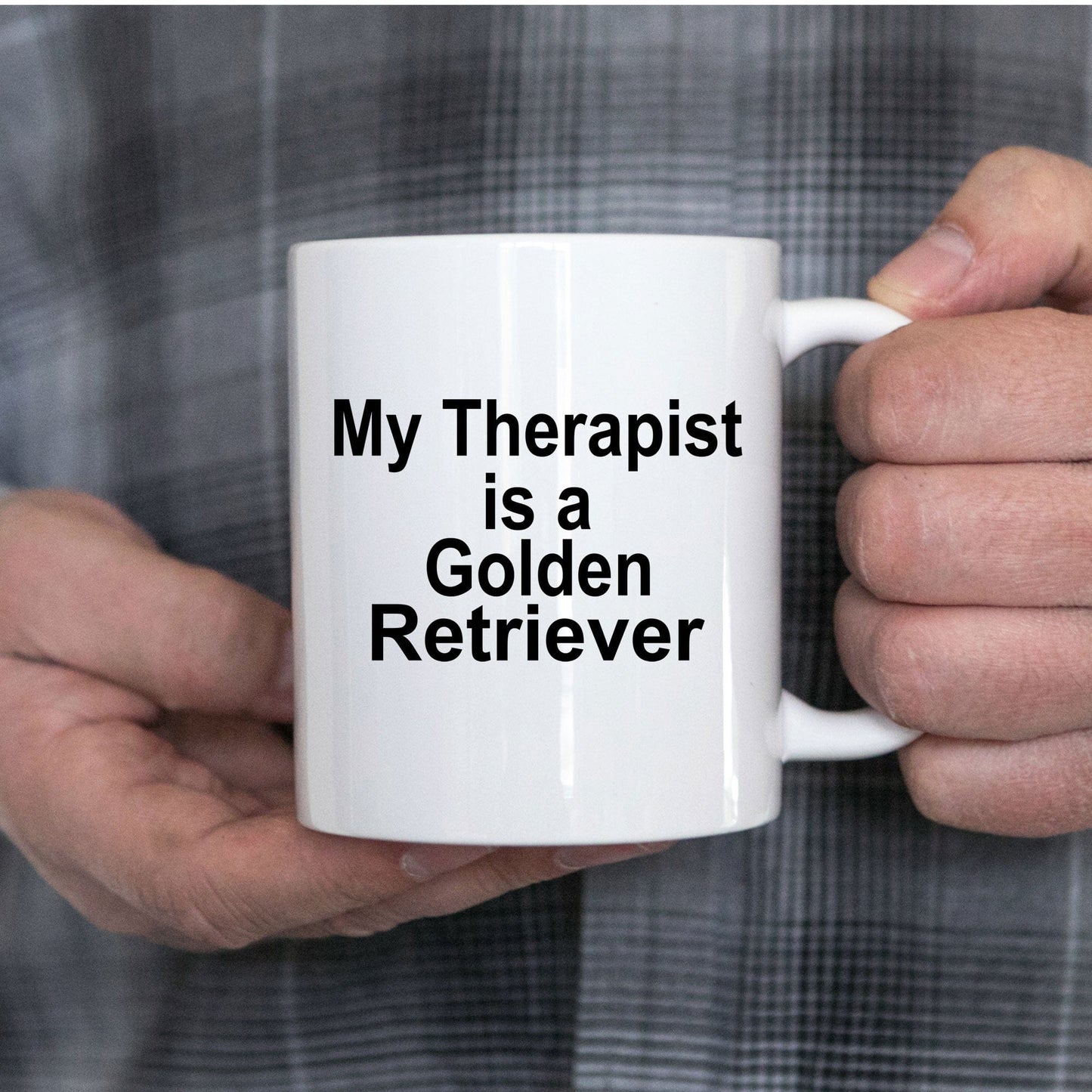 Golden Retriever Dog Lover Gift Therapist White Ceramic Coffee Mug