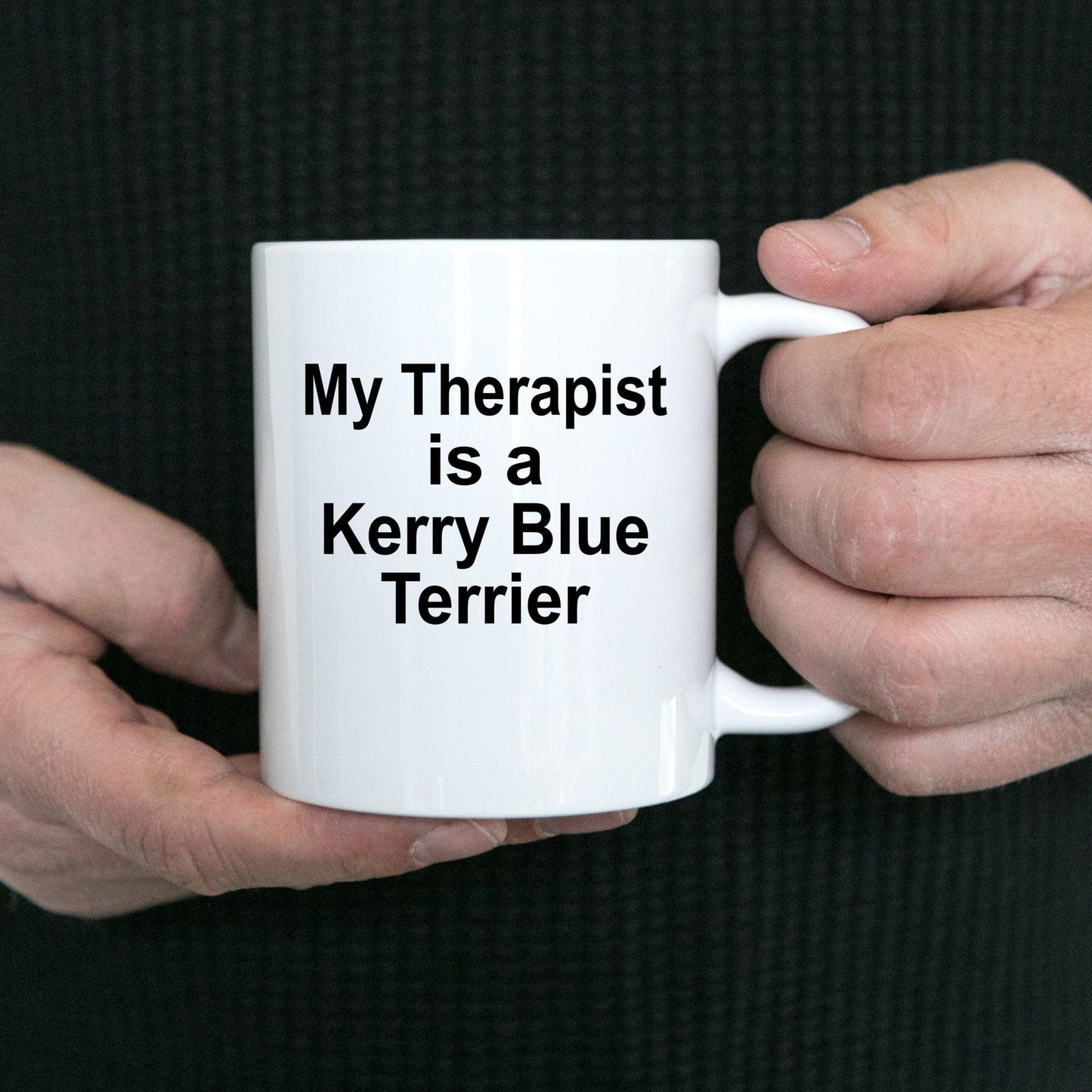 Kerry Blue Terrier Dog Owner Lover Funny Gift Therapist White Ceramic Coffee Mug