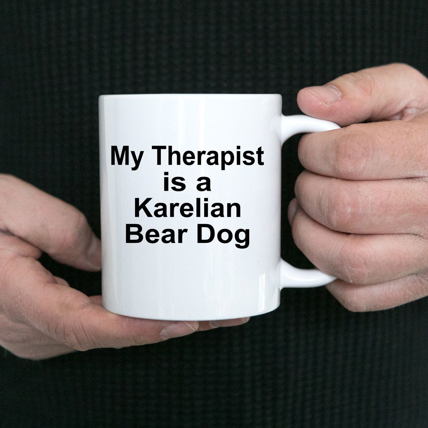 Karelian Bear Dog Owner Lover Funny Gift Therapist White Ceramic Coffee Mug