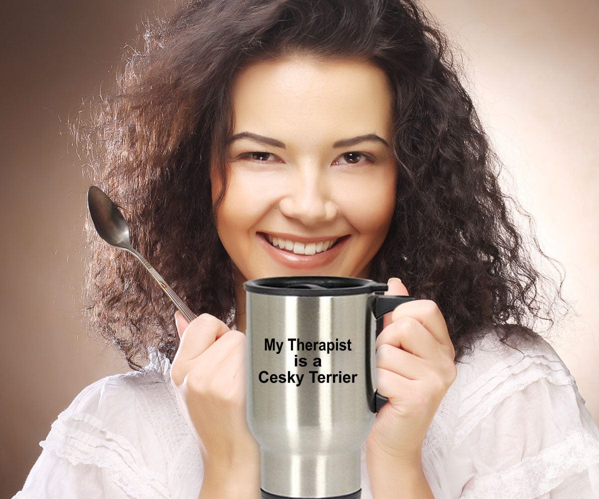 Cesky Terrier Dog Lover Owner Funny Gift Therapist Stainless Steel Insulated Travel Coffee Mug