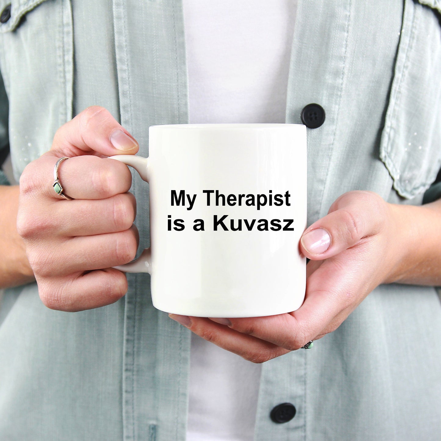 Kuvasz Dog Owner Lover Funny Gift Therapist White Ceramic Coffee Mug