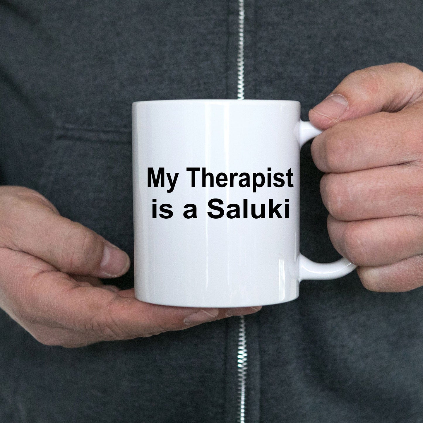 Saluki Dog Owner Lover Funny Gift Therapist White Ceramic Coffee Mug