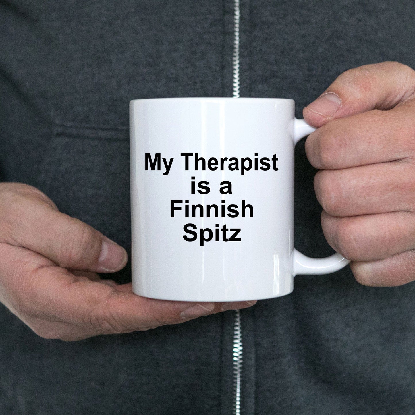 Finnish Spitz Dog Owner Lover Funny Gift Therapist White Ceramic Coffee Mug