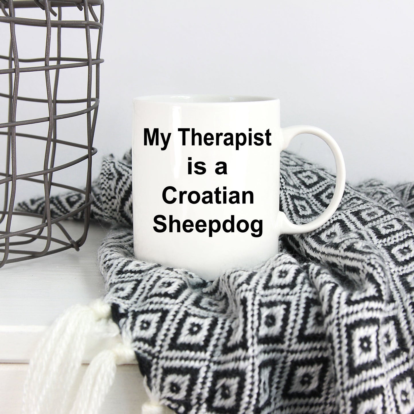 Croatian Sheepdog Dog Therapist Owner Lover Funny Gift White Ceramic Coffee Mug