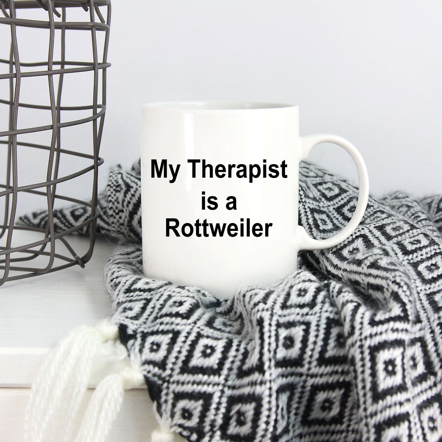 Rottweiler Dog Owner Lover Funny Gift Therapist White Ceramic Coffee Mug