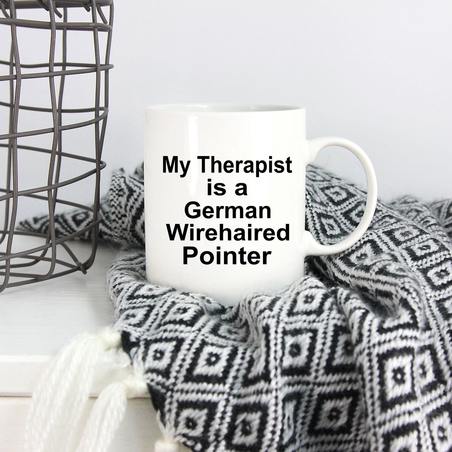 German Wirehaired Pointer Dog Owner Lover Funny Gift Therapist White Ceramic Coffee Mug