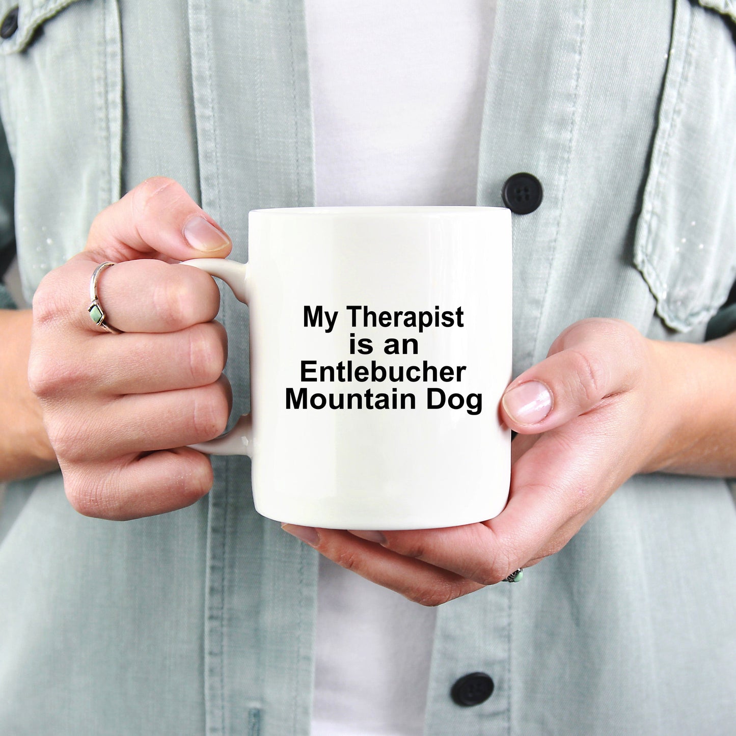 Entlebucher Mountain Dog Owner Lover Funny Gift Therapist White Ceramic Coffee Mug