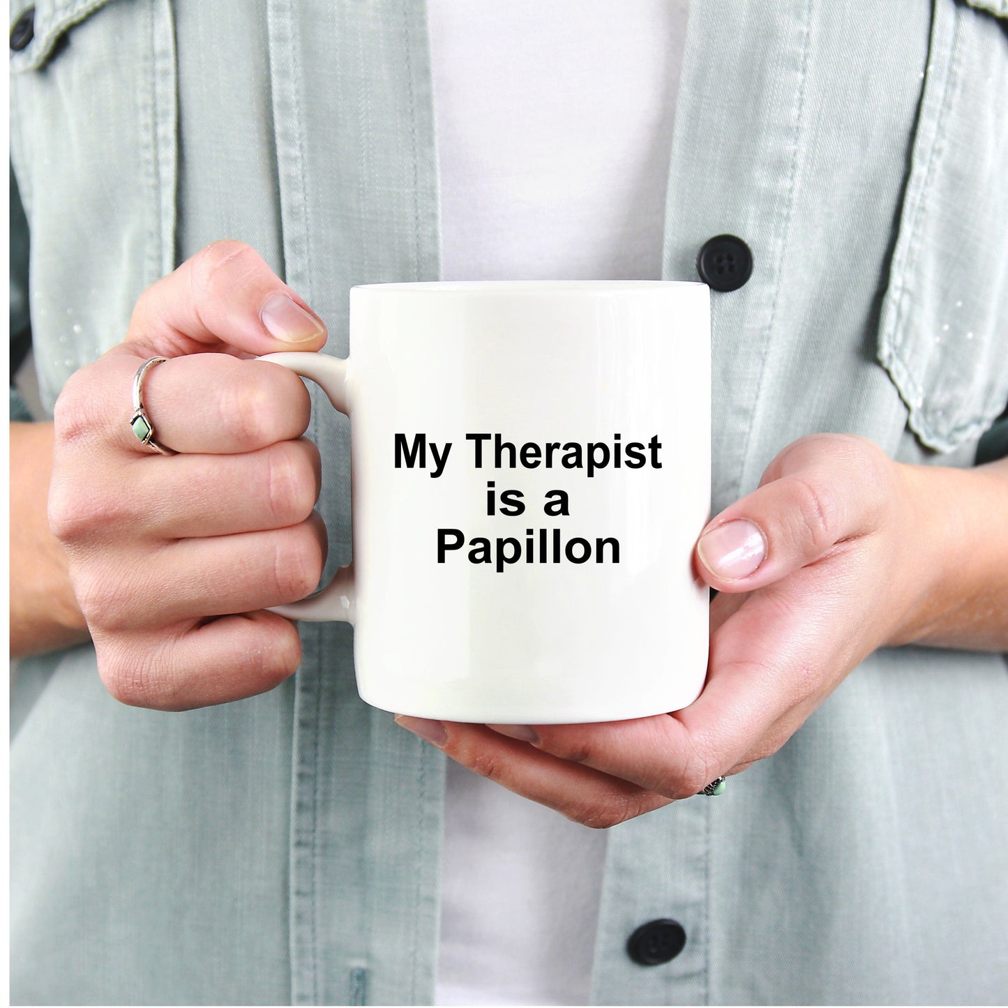 Papillon Dog Owner Lover Funny Gift Therapist White Ceramic Coffee Mug