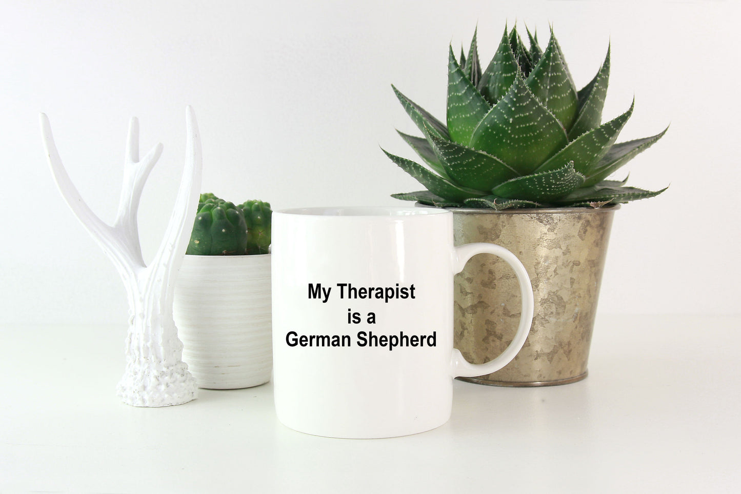 German Shepherd Dog Lover Gift Funny Therapist White Ceramic Coffee Mug