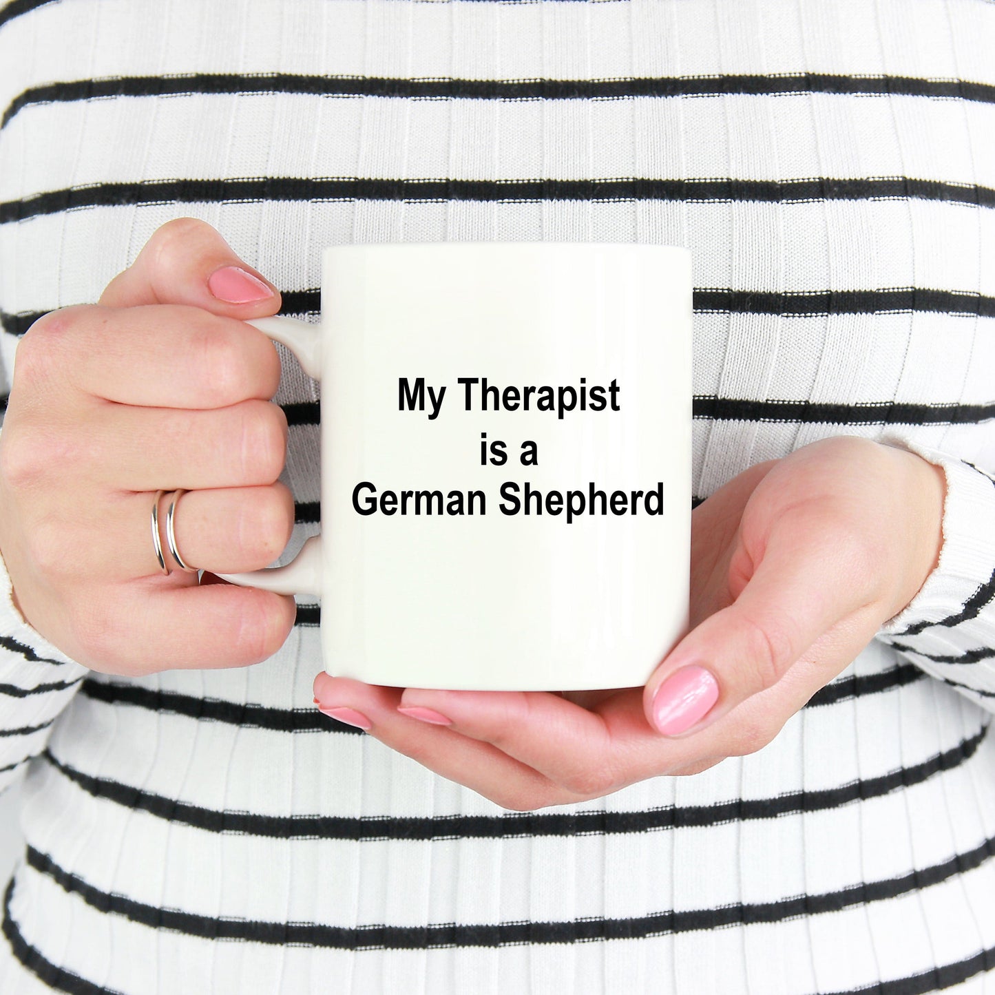 German Shepherd Dog Lover Gift Funny Therapist White Ceramic Coffee Mug