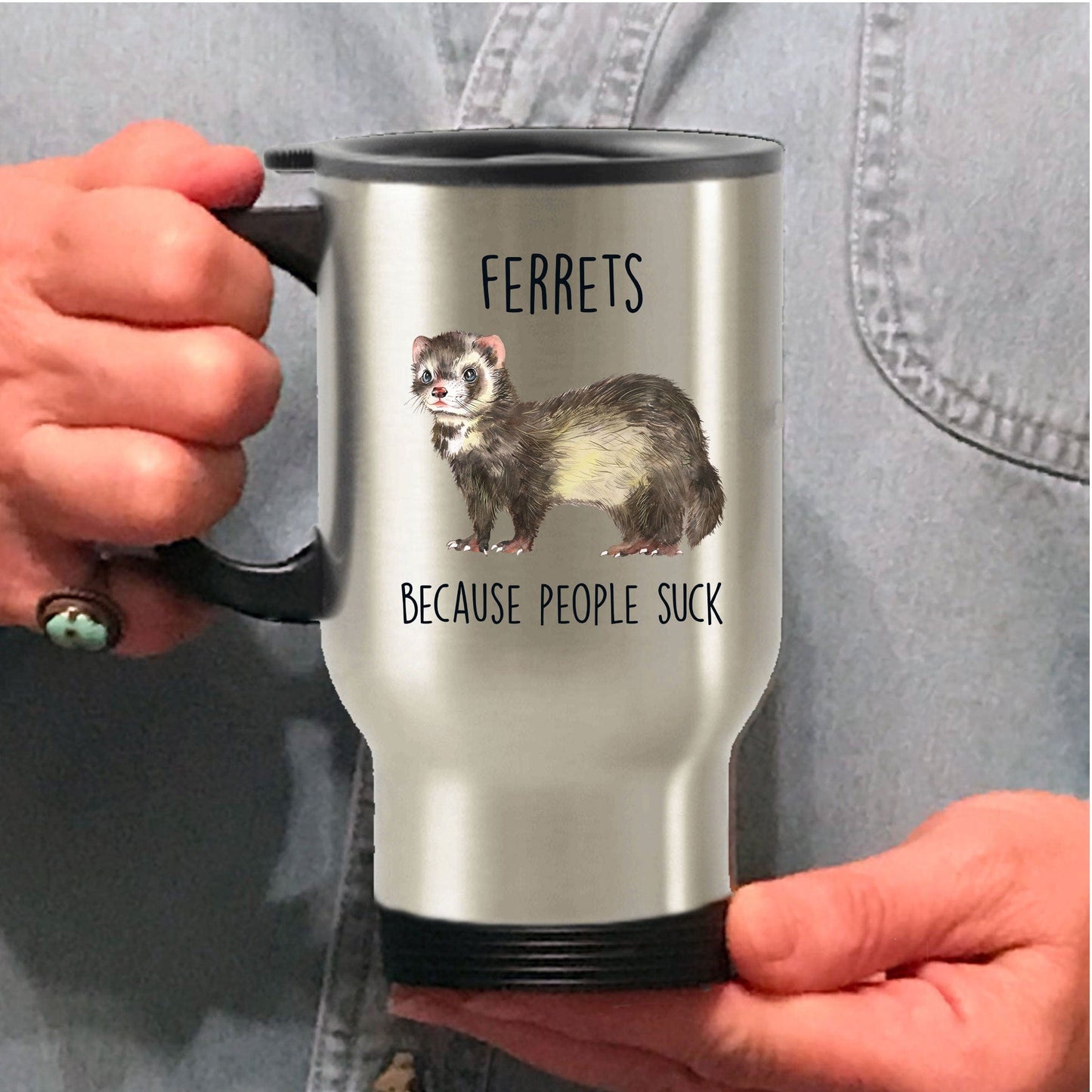 Ferrets Because People Suck Custom Ceramic Coffee Mug