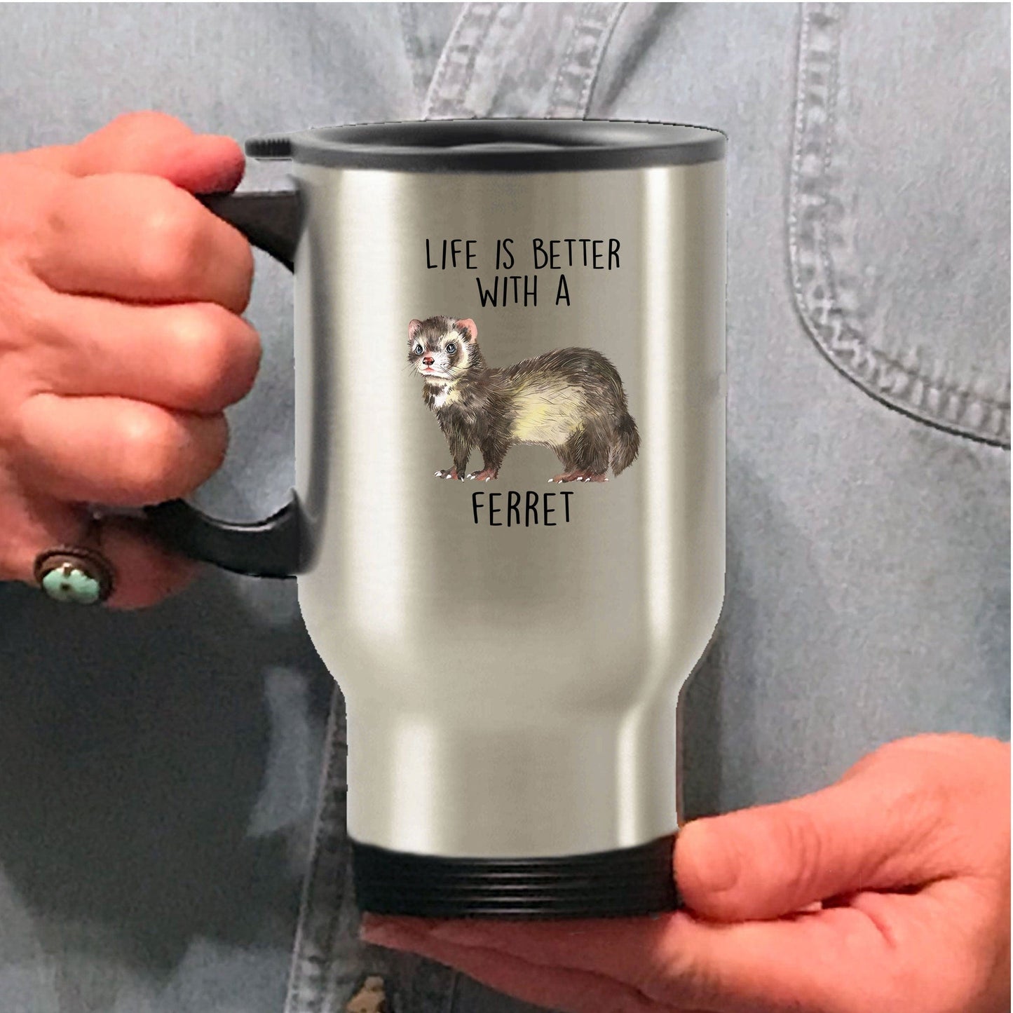 Life is Better with a Ferret Custom Ceramic Coffee Mug