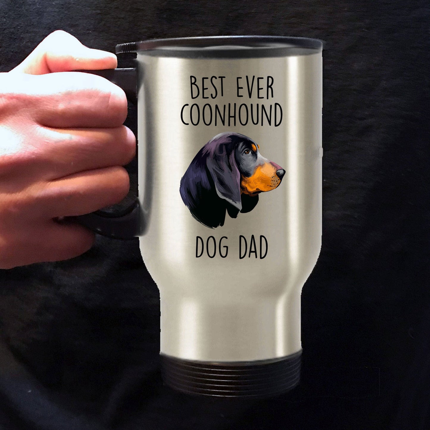 Black and Tan Coonhound Best Dog Dad Ever Custom Ceramic Coffee Mug