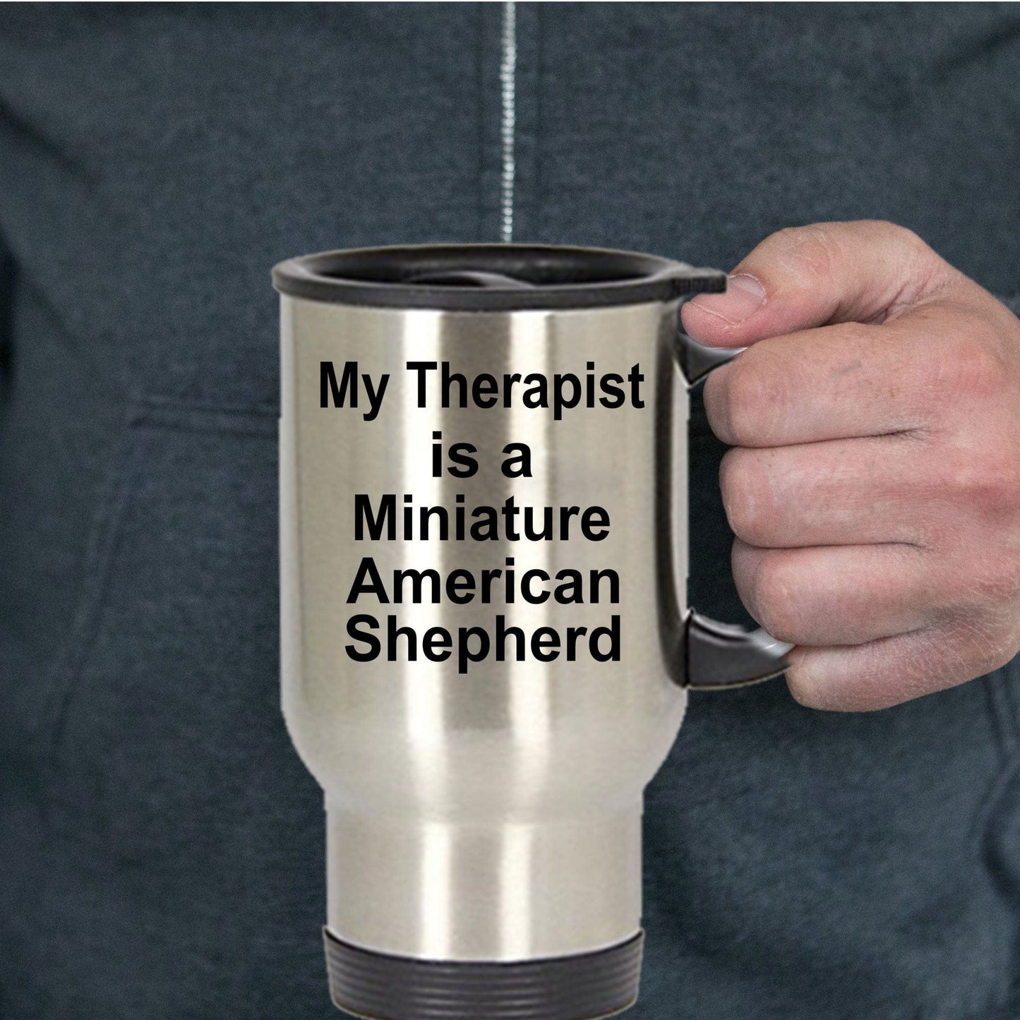 Miniature American Shepherd Therapist Travel Coffee Mug