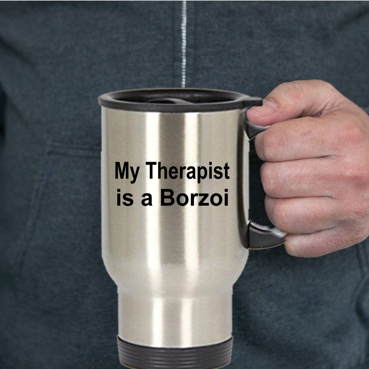Borzoi Dog Therapist Travel Coffee Mug
