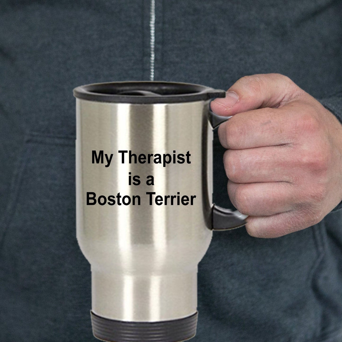 Boston Terrier Dog Therapist Travel Coffee Mug