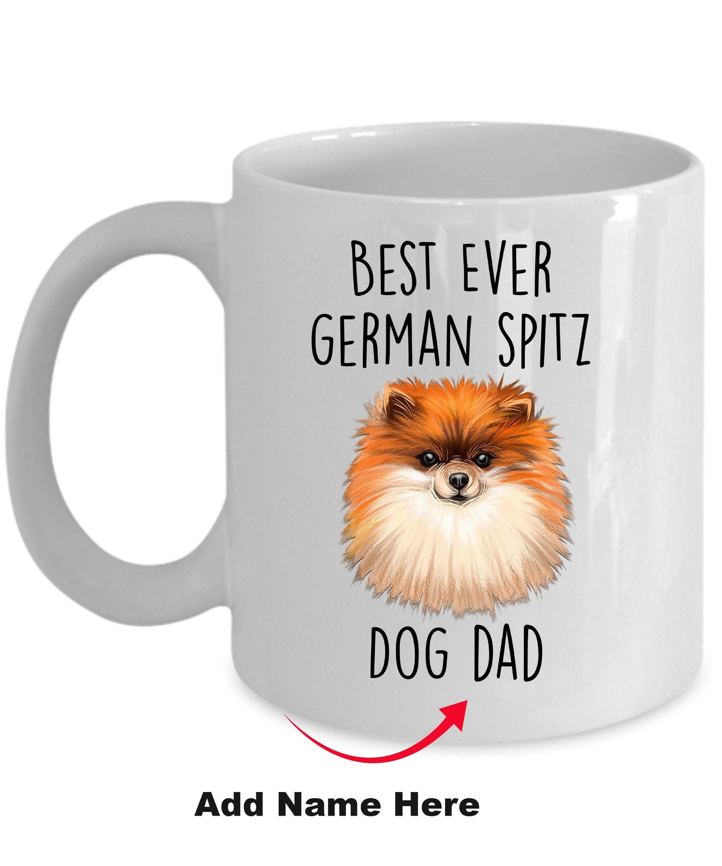 Best Ever German Spitz Dog Dad Custom Ceramic Coffee Mug