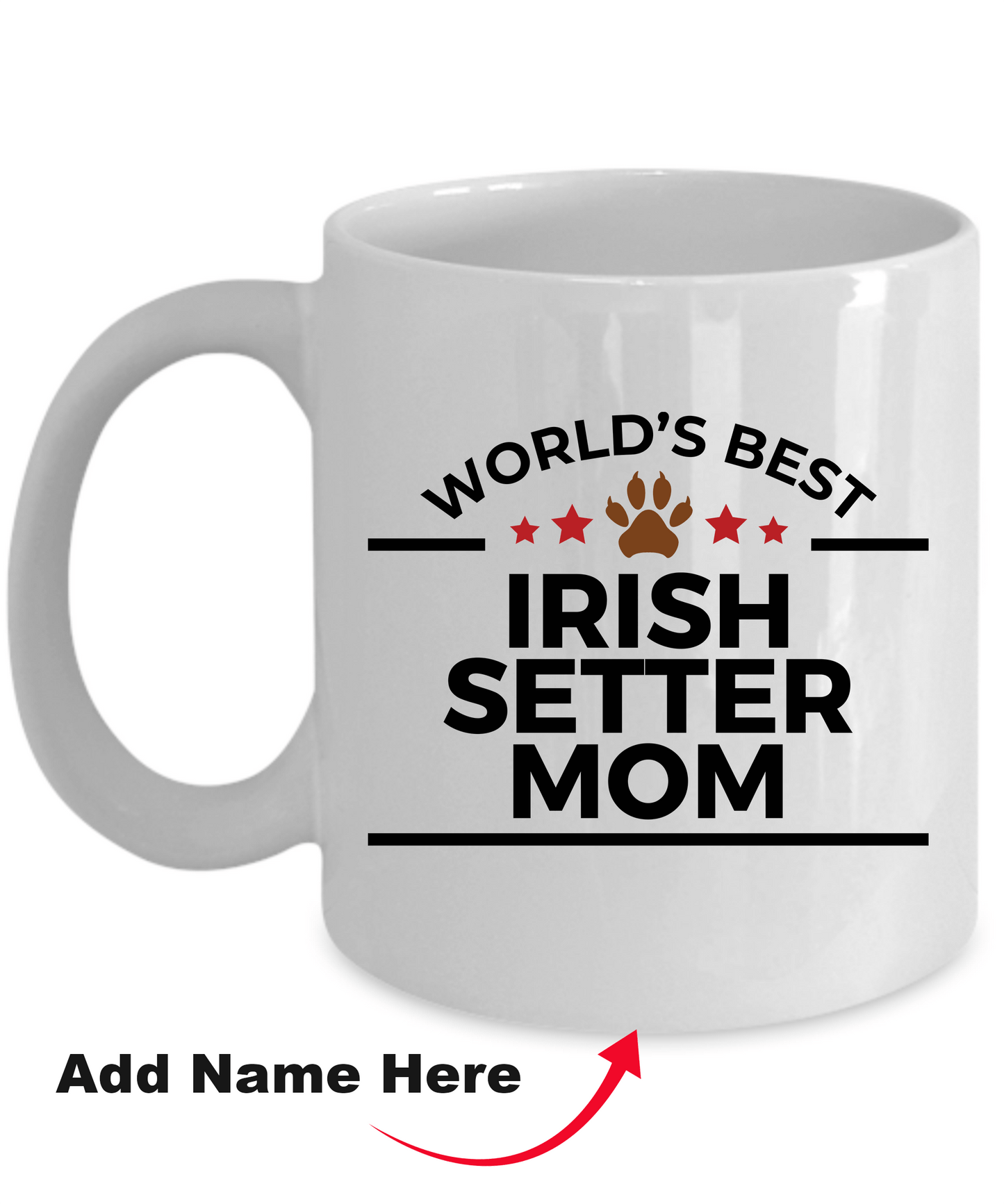 Irish Setter World's Best Dog Mom Custom Ceramic Coffee Mug