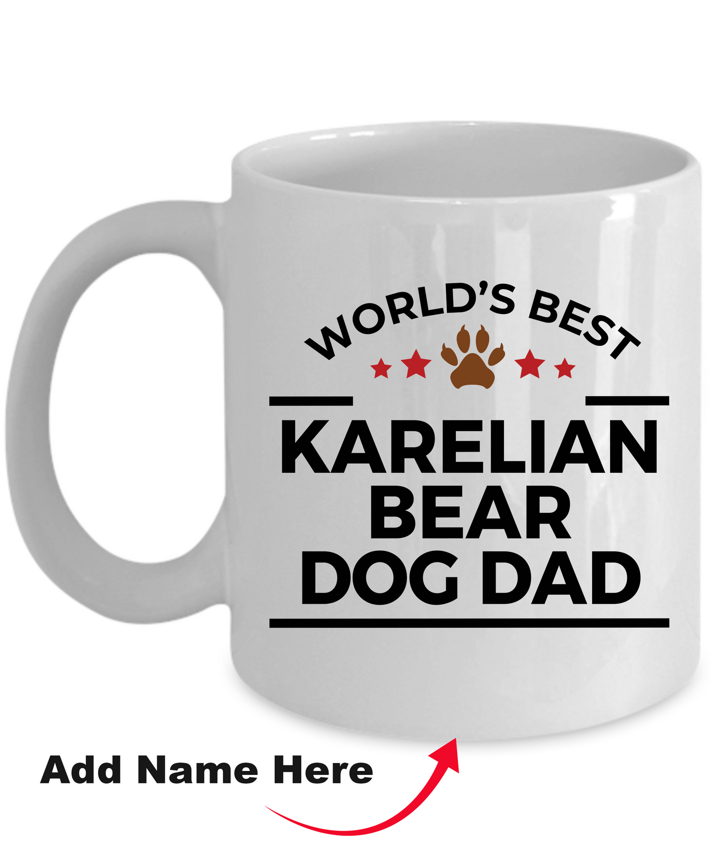 Karelian Bear Dog World's Best Dad Custom Ceramic Coffee Mug