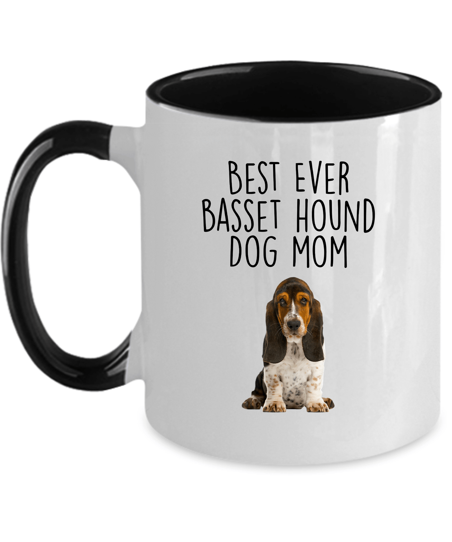 Best Ever Basset Hound Dog Mom Custom Ceramic Coffee Mug