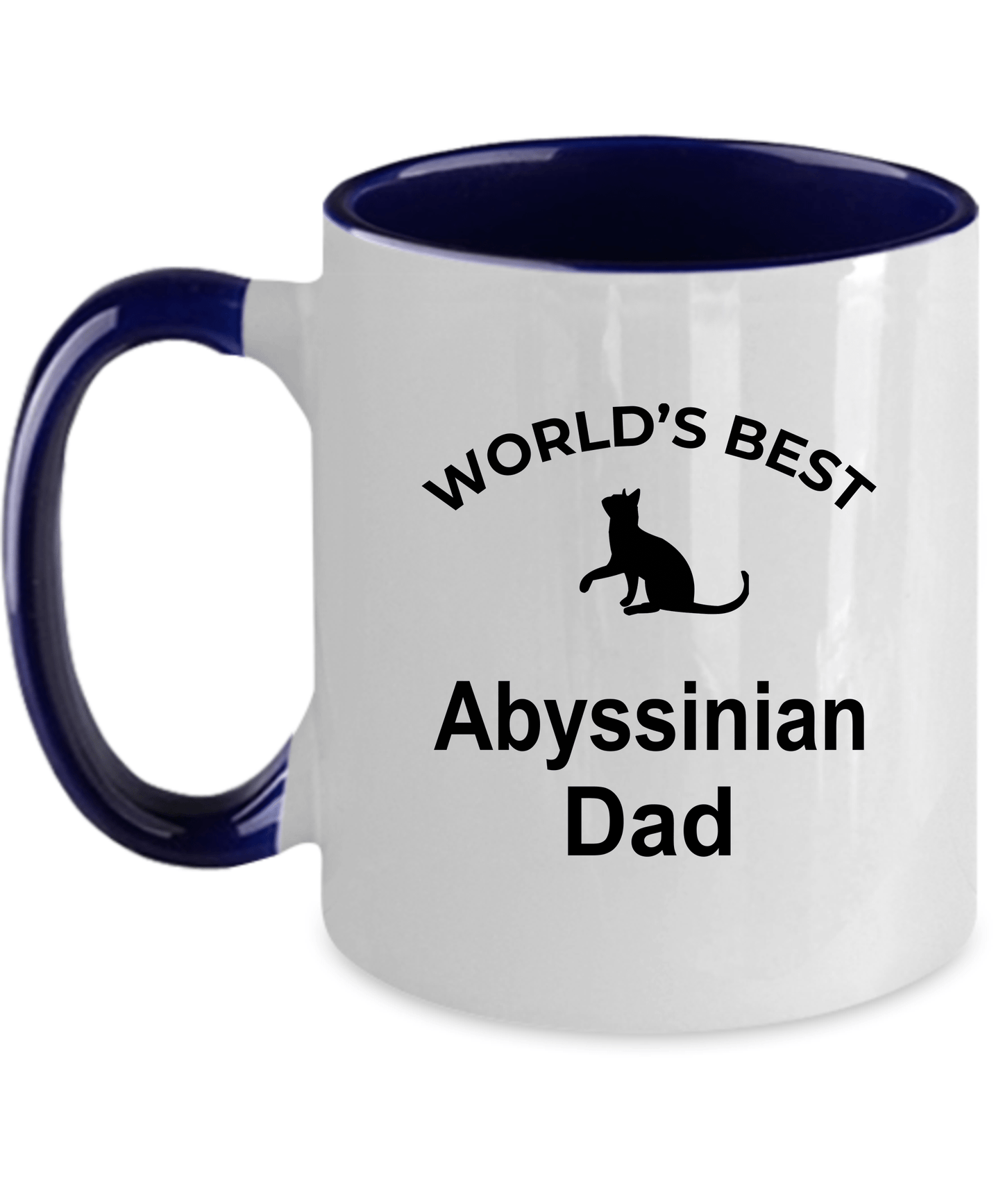 Abyssinian Cat Ceramic 11oz navy two-tone Coffee Mug