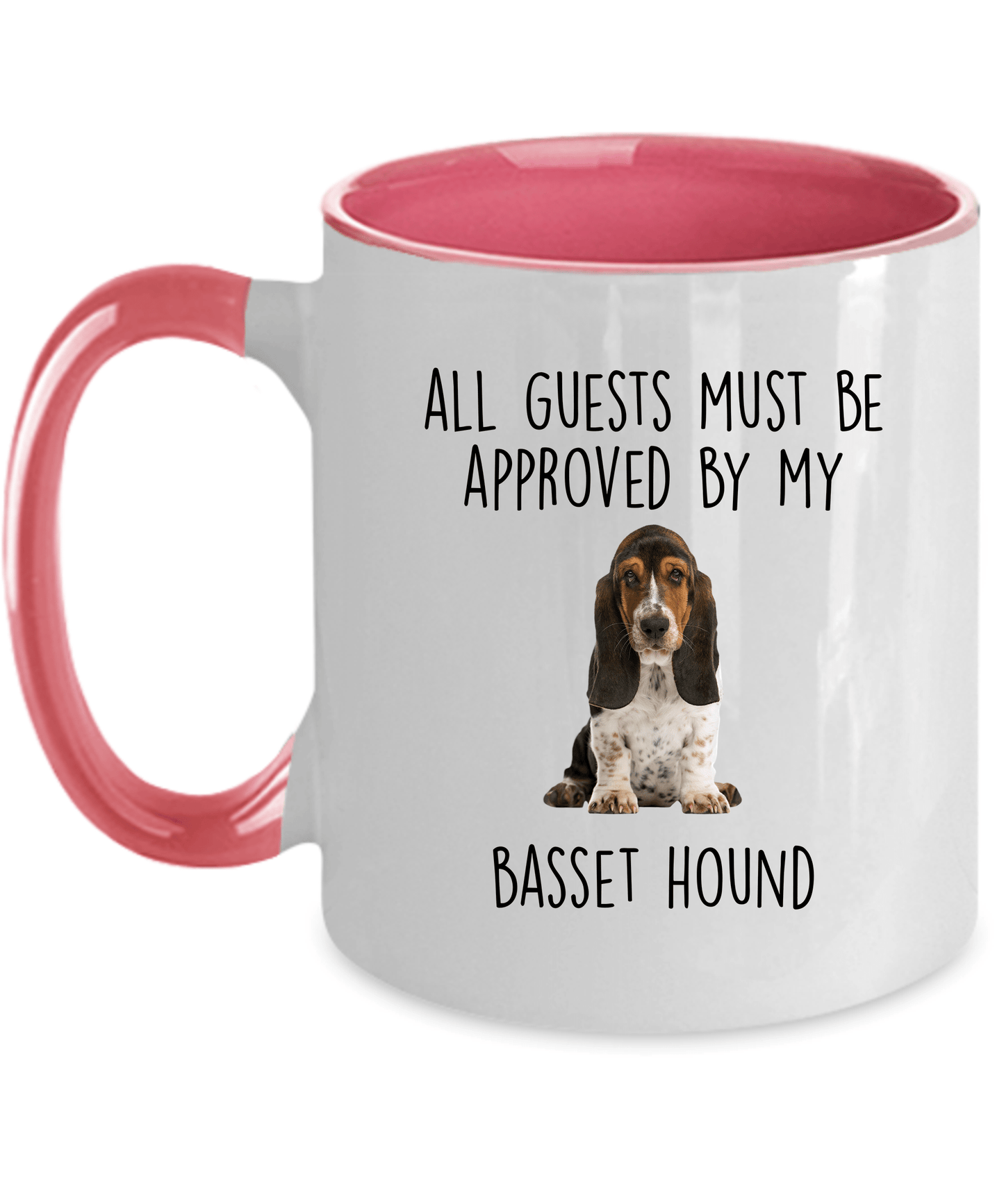 Funny Basset Hound Dog Custom Ceramic Coffee Mug - Guests Must be Approved