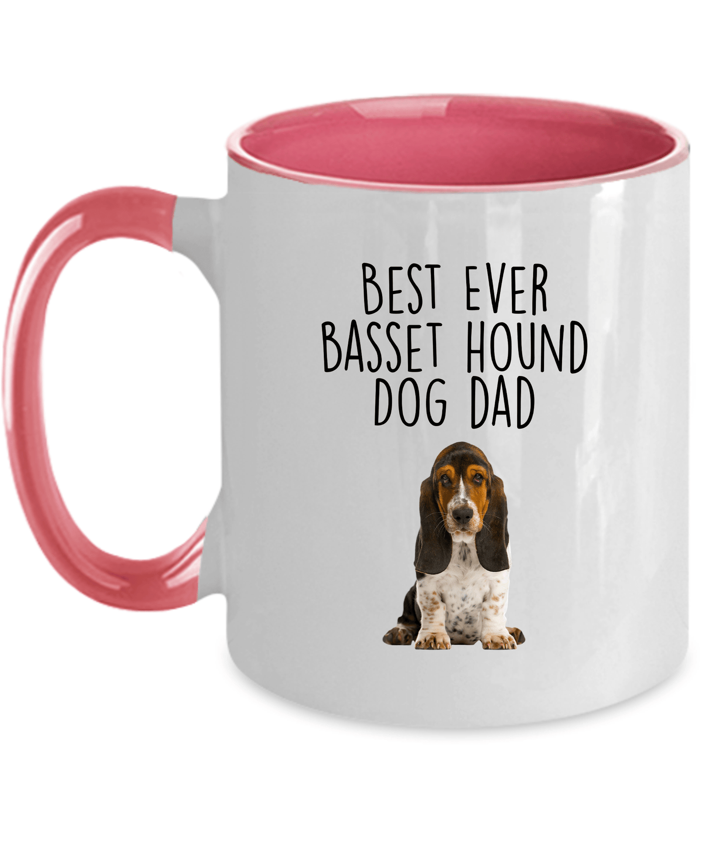 Best Ever Basset Hound Dog Dad Custom Ceramic Coffee Mug