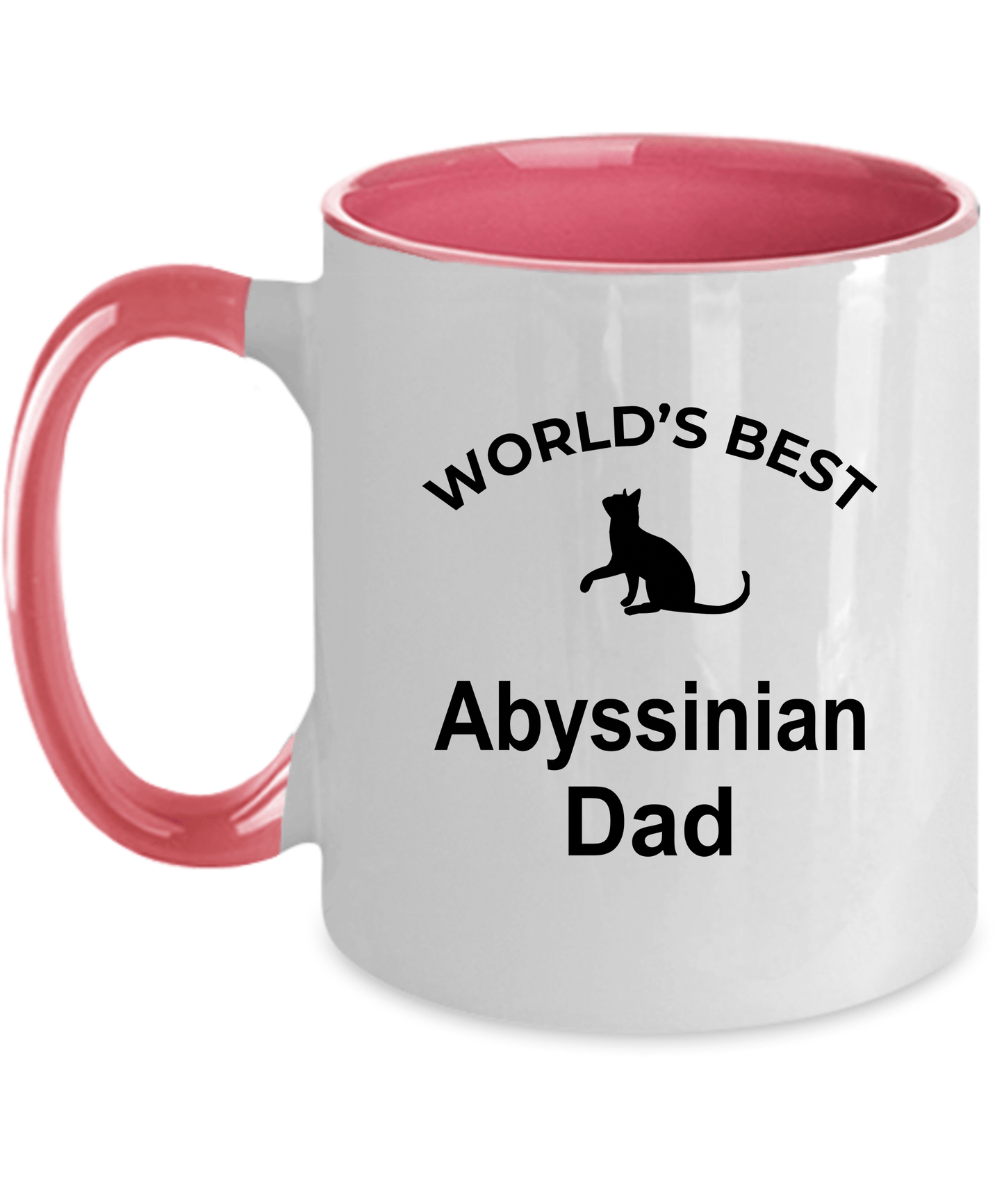 Abyssinian Cat Ceramic 11oz pink two-tone Coffee Mug