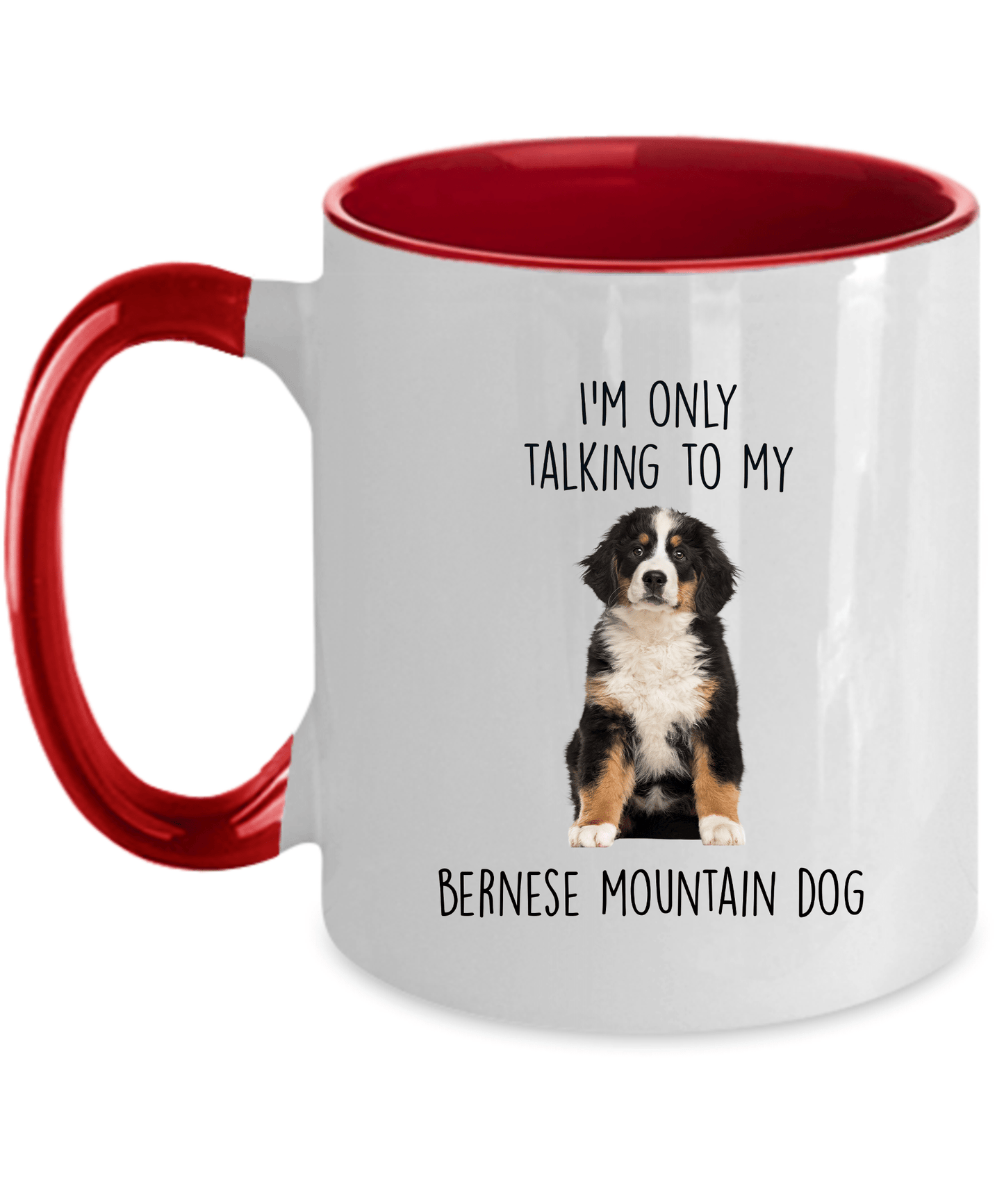 Funny Bernese Mountain Dog Custom Coffee Mug - I'm only talking to my dog