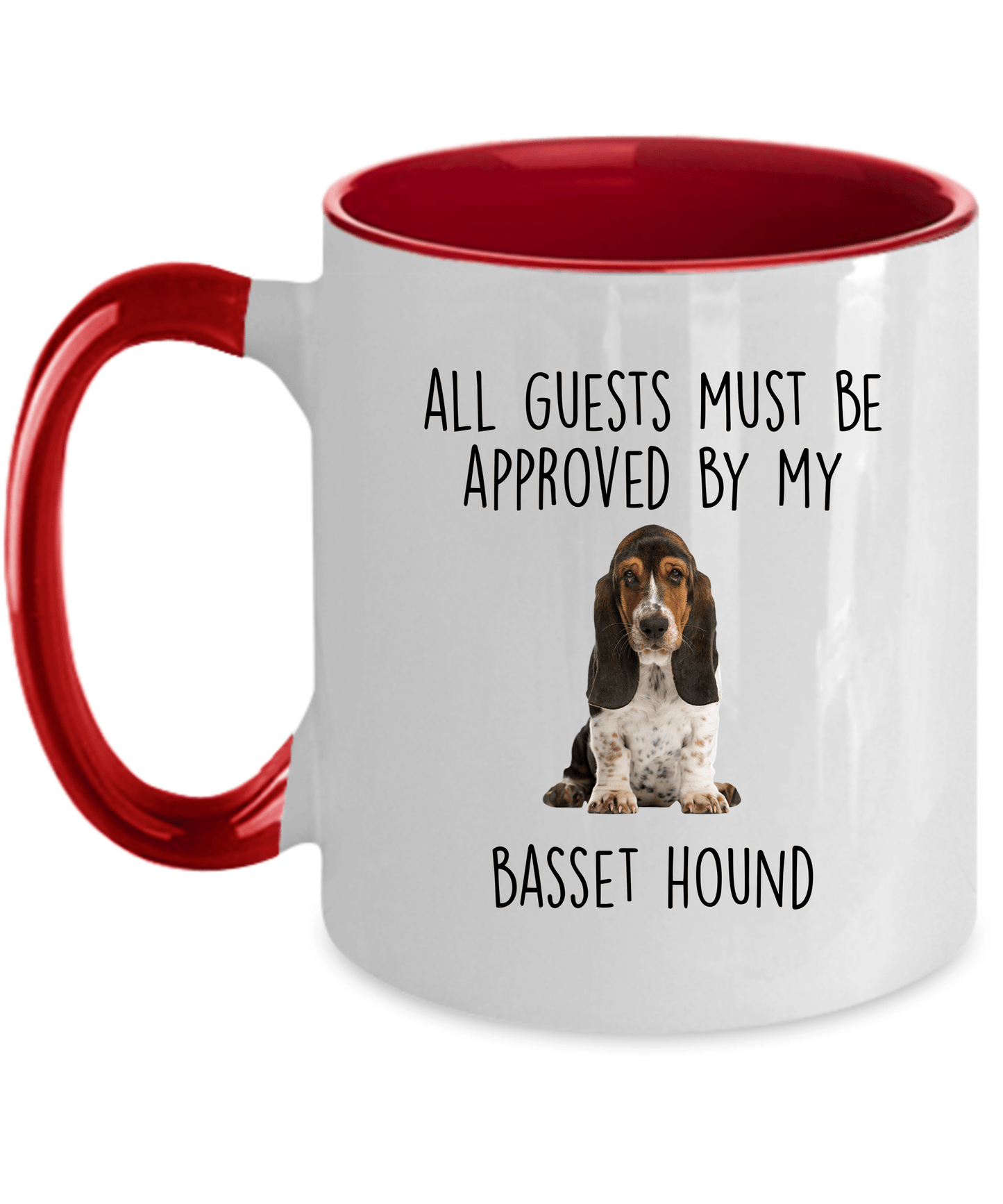 Funny Basset Hound Dog Custom Ceramic Coffee Mug - Guests Must be Approved