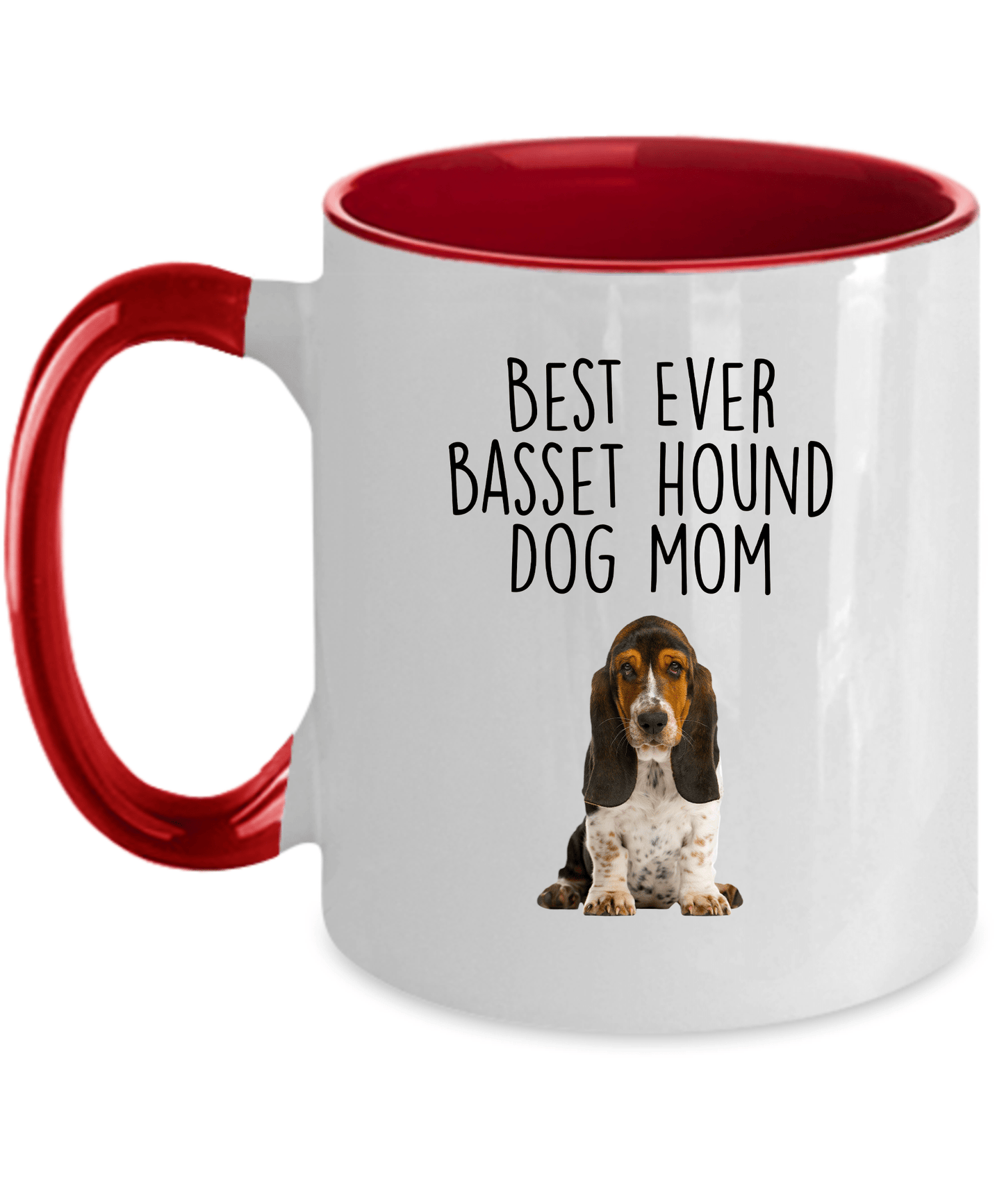 Best Ever Basset Hound Dog Mom Custom Ceramic Coffee Mug