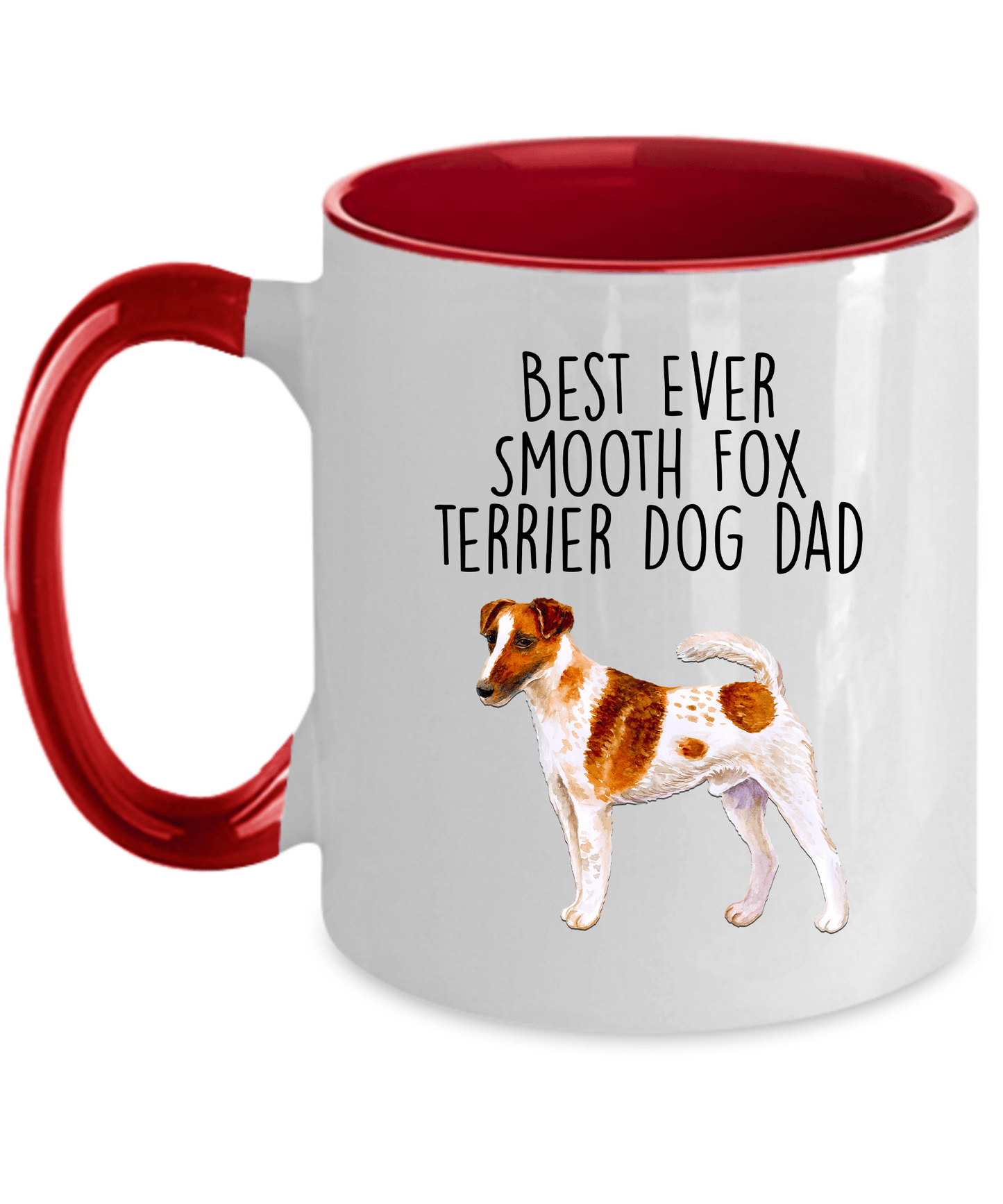 Best Ever Smooth Fox Terrier Dog Dad Ceramic Coffee Mug