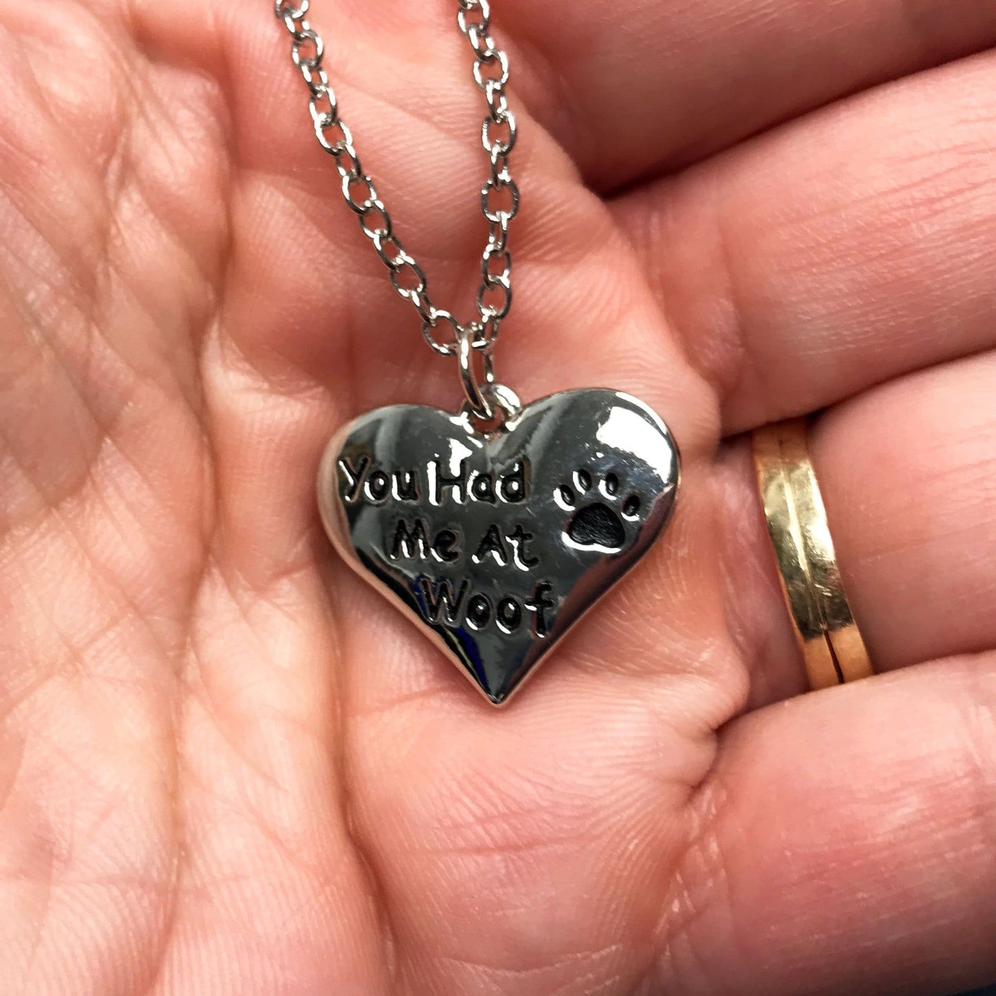 You Had Me At Woof Pendant Necklace For Dog Lovers