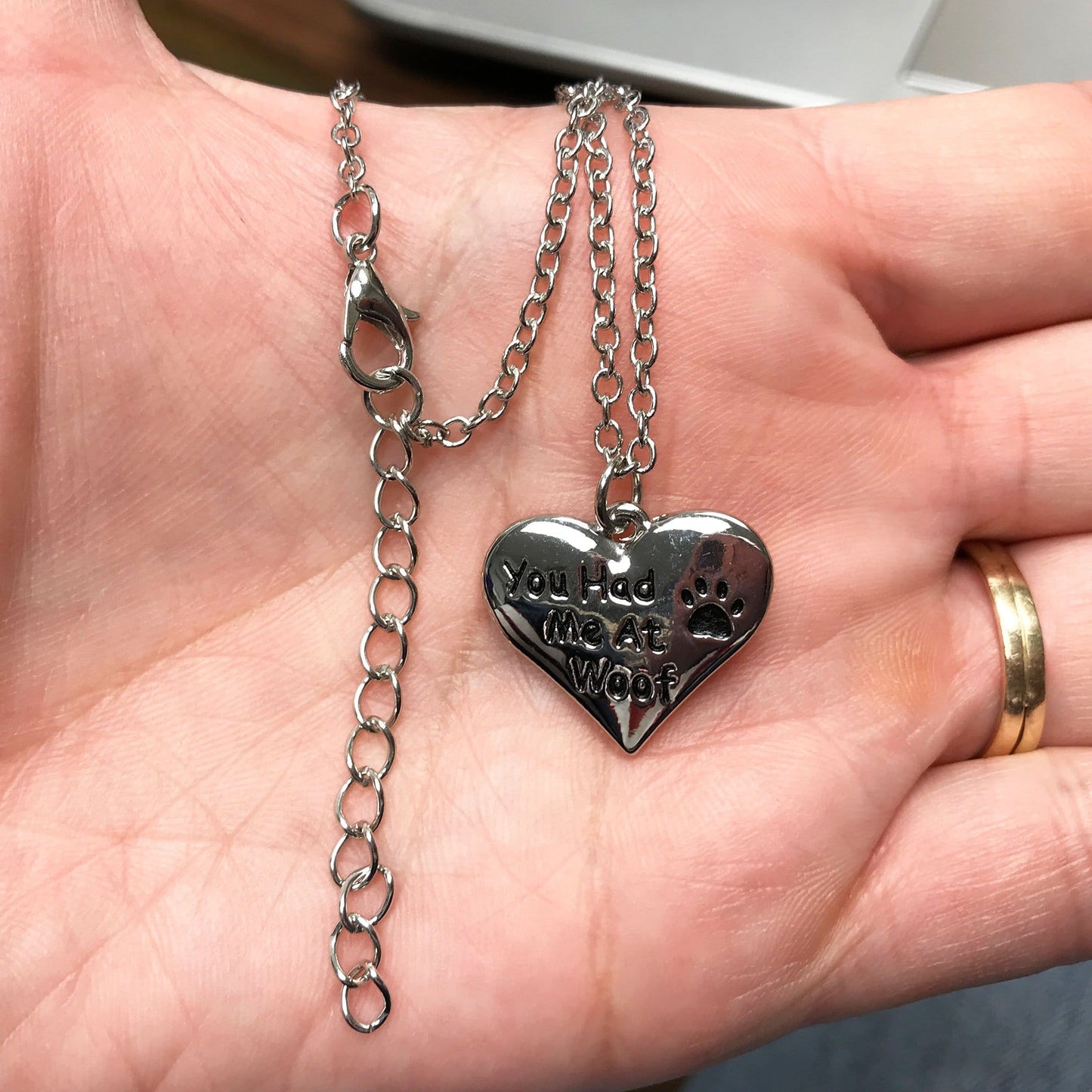 You Had Me At Woof Pendant Necklace For Dog Lovers