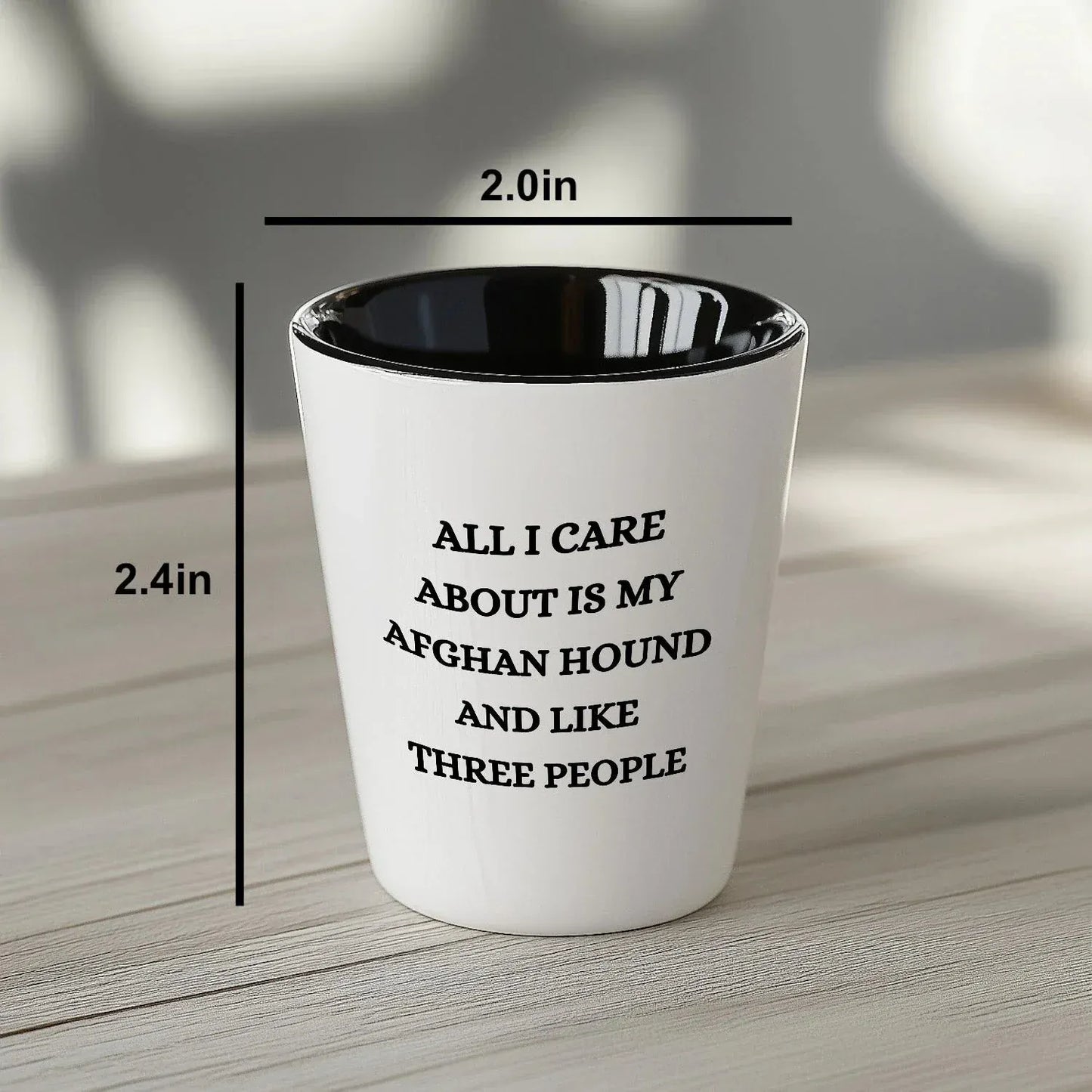 Afghan Hound Dog Lovers Unique Gift Shot Glass, All I Care About Are My Afghan Hound Dog, Funny Quote for Christmas, White Ceramic, 1.5oz, Microwave and Dishwasher Safe, Gifts from Men to Friends