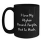 Funny Afghan Hound Dog Lover Gifts from Men - I Love My Afghan Hound, People Not So Much, Black Coffee Mug for Christmas