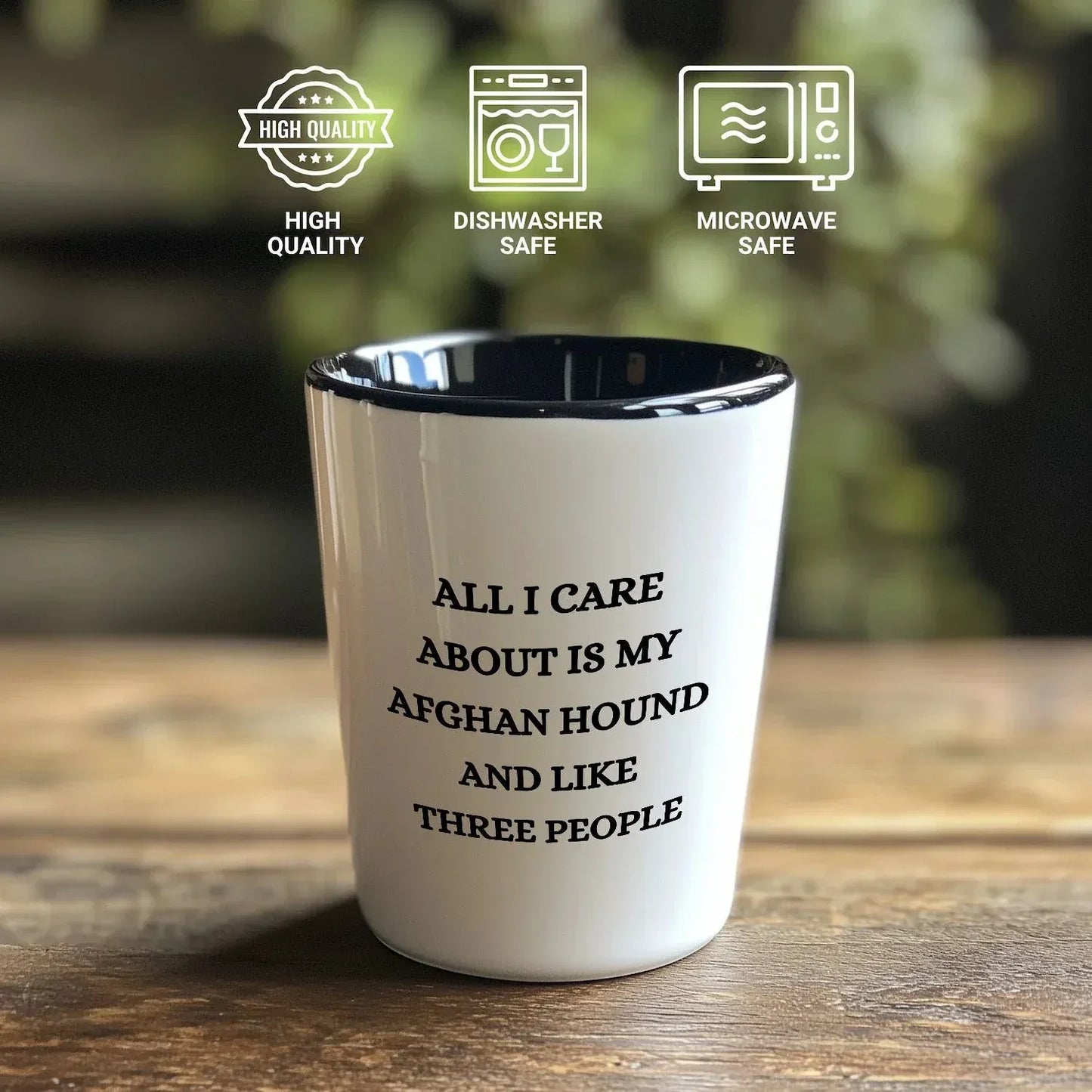 Afghan Hound Dog Lovers Unique Gift Shot Glass, All I Care About Are My Afghan Hound Dog, Funny Quote for Christmas, White Ceramic, 1.5oz, Microwave and Dishwasher Safe, Gifts from Men to Friends