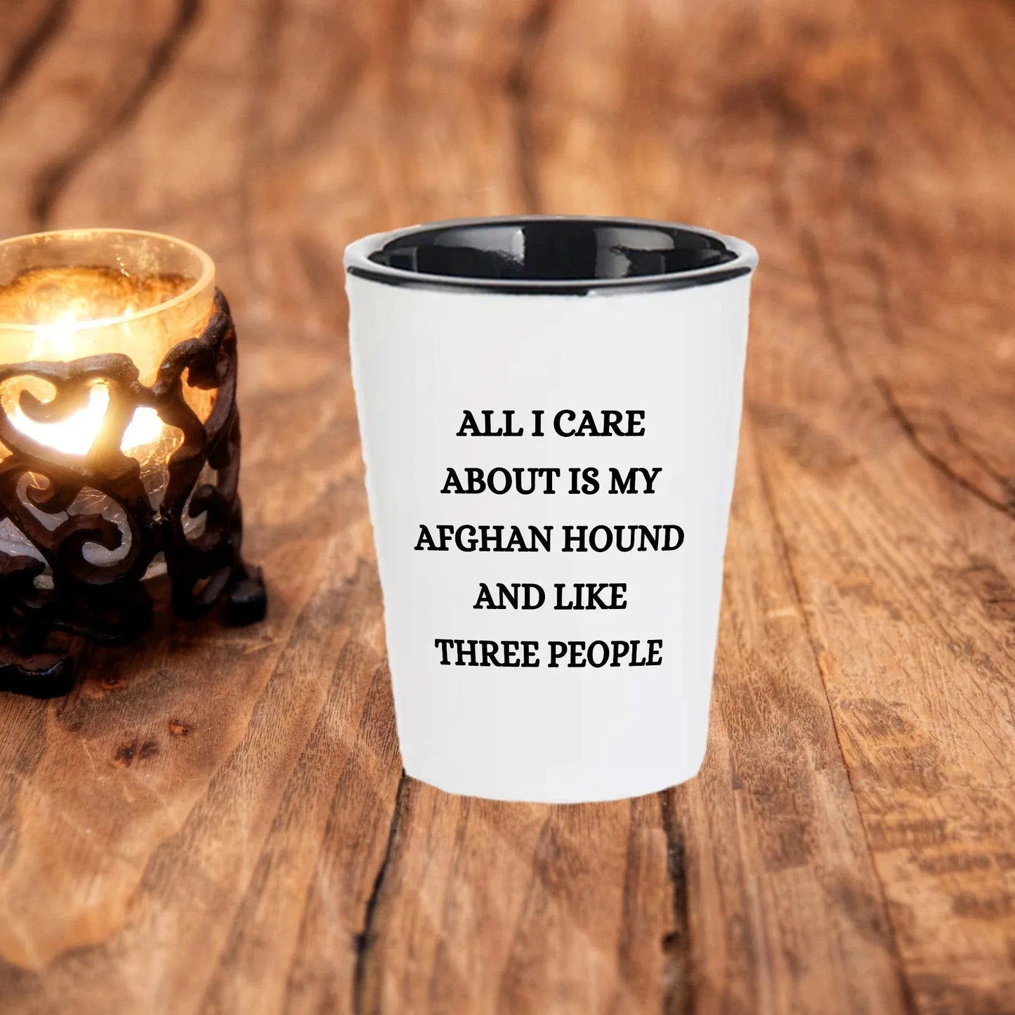 Afghan Hound Dog Lovers Unique Gift Shot Glass, All I Care About Are My Afghan Hound Dog, Funny Quote for Christmas, White Ceramic, 1.5oz, Microwave and Dishwasher Safe, Gifts from Men to Friends