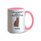 Burmese Cat Mug, Personalized Cat Name Coffee Cup, Life Is Better With a Burmese Cat Lover Gift, Color Accent Ceramic Mug for Cat Mom
