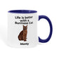 Burmese Cat Mug, Personalized Cat Name Coffee Cup, Life Is Better With a Burmese Cat Lover Gift, Color Accent Ceramic Mug for Cat Mom