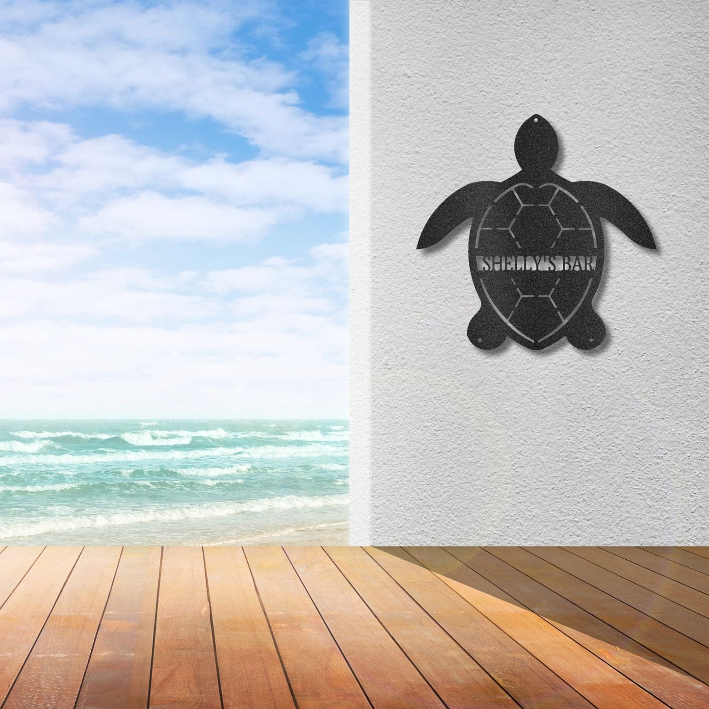 Sea Turtle Personalized Metal Art Wall Sign