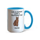 Burmese Cat Mug, Personalized Cat Name Coffee Cup, Life Is Better With a Burmese Cat Lover Gift, Color Accent Ceramic Mug for Cat Mom