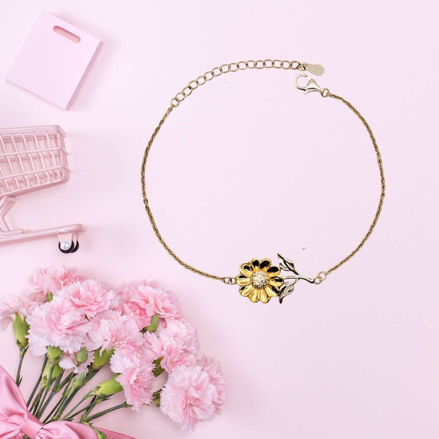 Mom Sunflower Bracelet – Sterling Silver with 18K Gold-Plated Petals – Sentimental Mother’s Day, Birthday, or Christmas Gift with Heartfelt Message Card - My Friend and Confidante