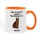 Burmese Cat Mug, Personalized Cat Name Coffee Cup, Life Is Better With a Burmese Cat Lover Gift, Color Accent Ceramic Mug for Cat Mom