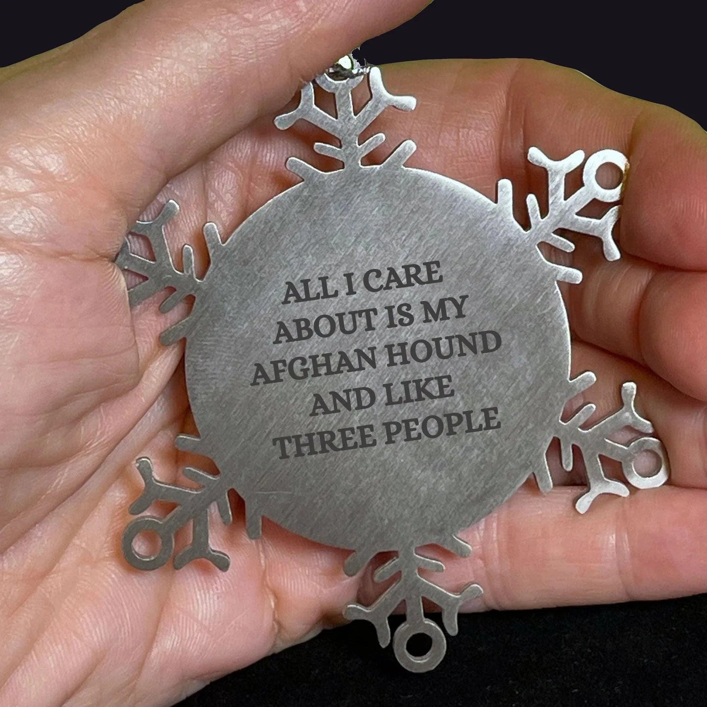 A Heartwarming Afghan Hound Dog Snowflake Ornament, All I Care About are My Afghan Hound, Unique Gift for Afghan Hound Dog Lovers, Snowflake Ornament for Christmas