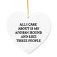Afghan Hound Dog Lover Gifts from Friends to Family, Heart Ornament with Funny Quote, White Sturdy MDF, 3-Inch, Gold-Tone String, Christmas Unique Gift