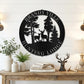 Personalized Deer Scene Metal Sign – Custom Last Name Wall Art – Rustic Cabin Forest Decor Gift