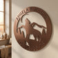 Howling Wolf Monogram Custom Indoor Outdoor Steel Wall Sign Art