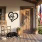 Puppy Love Metal Wall Art – Dog Paw Heart Metal Sign – Pet Lover Decor