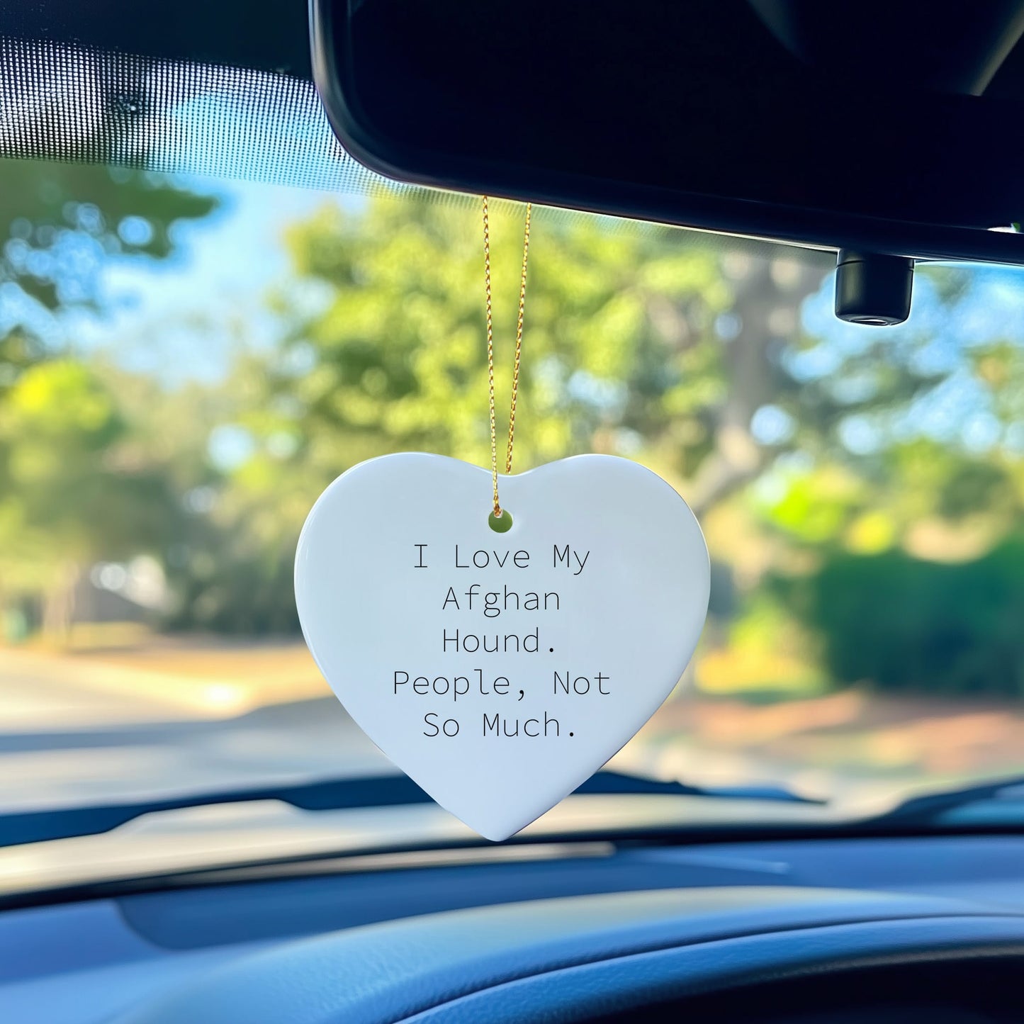 Funny Afghan Hound Dog Lover Gifts from Family, Christmas Unique Gifts for Friends, Heart Ornament with I Love My Afghan Hound People Not So Much Quote